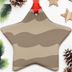 Pattern Wave Beige Brown Ornament (star) by Nexatart