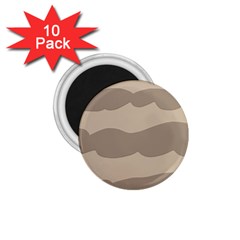 Pattern Wave Beige Brown 1 75  Magnets (10 Pack)  by Nexatart