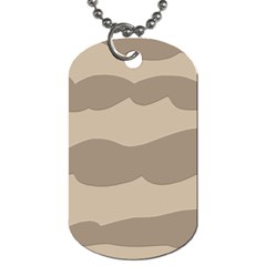 Pattern Wave Beige Brown Dog Tag (one Side)