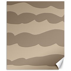 Pattern Wave Beige Brown Canvas 8  X 10  by Nexatart