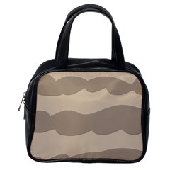 Pattern Wave Beige Brown Classic Handbags (one Side) by Nexatart