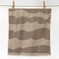 Pattern Wave Beige Brown Face Towel by Nexatart