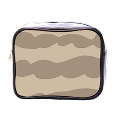 Pattern Wave Beige Brown Mini Toiletries Bags by Nexatart