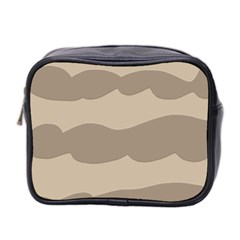 Pattern Wave Beige Brown Mini Toiletries Bag 2-side by Nexatart