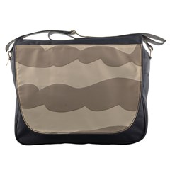 Pattern Wave Beige Brown Messenger Bags by Nexatart