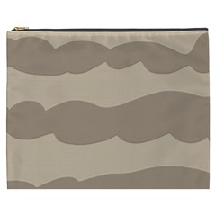 Pattern Wave Beige Brown Cosmetic Bag (xxxl)  by Nexatart