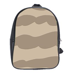 Pattern Wave Beige Brown School Bags (xl)  by Nexatart