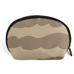 Pattern Wave Beige Brown Accessory Pouches (large)  by Nexatart