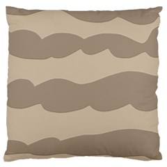 Pattern Wave Beige Brown Large Flano Cushion Case (two Sides) by Nexatart