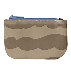 Pattern Wave Beige Brown Large Coin Purse by Nexatart