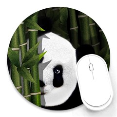 Panda Round Mousepads by Valentinaart