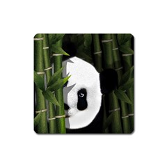 Panda Square Magnet by Valentinaart