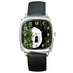 Panda Square Metal Watch by Valentinaart