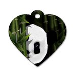 Panda Dog Tag Heart (Two Sides) Front