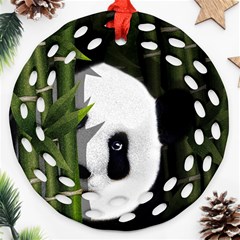 Panda Round Filigree Ornament (two Sides) by Valentinaart