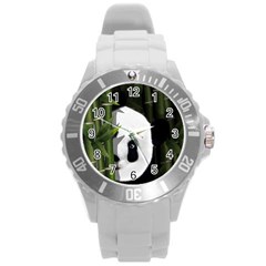 Panda Round Plastic Sport Watch (l) by Valentinaart