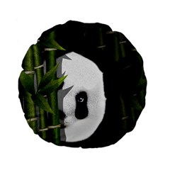 Panda Standard 15  Premium Flano Round Cushions by Valentinaart