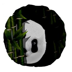 Panda Large 18  Premium Flano Round Cushions by Valentinaart