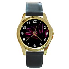 Pattern Design Abstract Background Round Gold Metal Watch by Nexatart