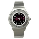 Pattern Design Abstract Background Stainless Steel Watch Front