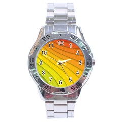 Abstract Pattern Lines Wave Stainless Steel Analogue Watch by Nexatart