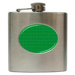 Pattern Green Background Lines Hip Flask (6 Oz) by Nexatart