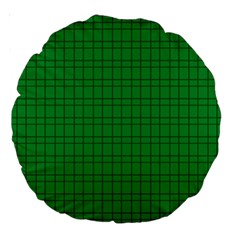 Pattern Green Background Lines Large 18  Premium Round Cushions by Nexatart