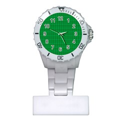 Pattern Green Background Lines Plastic Nurses Watch