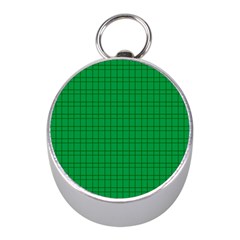 Pattern Green Background Lines Mini Silver Compasses by Nexatart