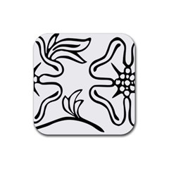 Decoration Pattern Design Flower Rubber Coaster (square)  by Nexatart