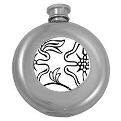 Decoration Pattern Design Flower Round Hip Flask (5 Oz) by Nexatart