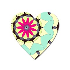 Pink Flower Heart Magnet by digitaldivadesigns