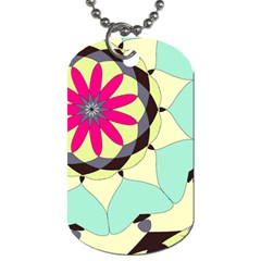 Pink Flower Dog Tag (two Sides)