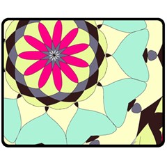 Pink Flower Fleece Blanket (medium)  by digitaldivadesigns