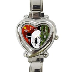 Panda Heart Italian Charm Watch by Valentinaart