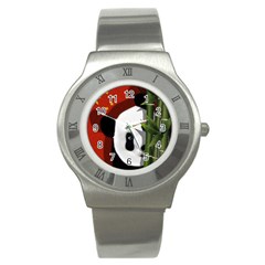 Panda Stainless Steel Watch by Valentinaart