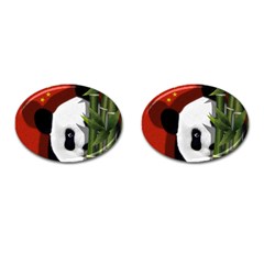 Panda Cufflinks (oval) by Valentinaart