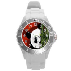 Panda Round Plastic Sport Watch (l) by Valentinaart