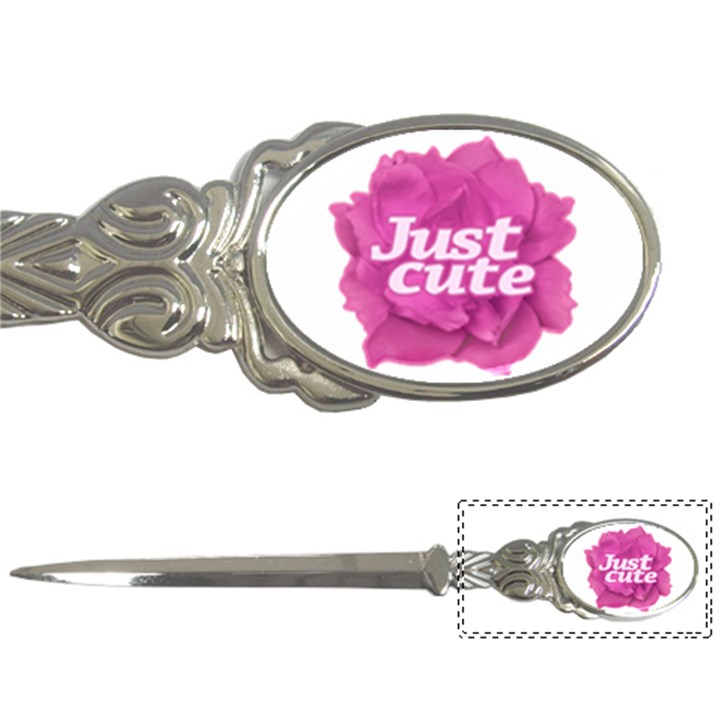 Just Cute Text Over Pink Rose Letter Openers