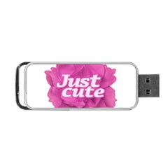 Just Cute Text Over Pink Rose Portable Usb Flash (one Side) by dflcprints