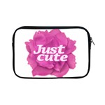 Just Cute Text Over Pink Rose Apple iPad Mini Zipper Cases Front