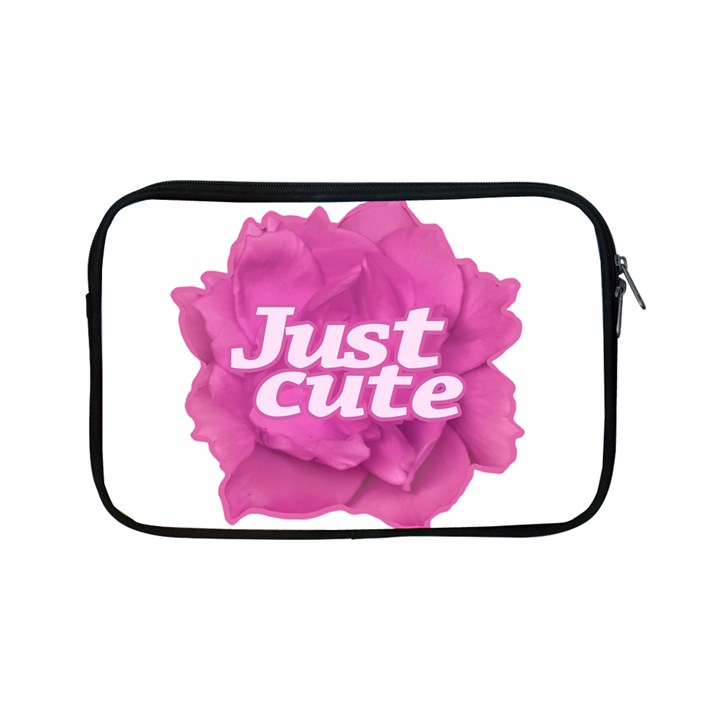 Just Cute Text Over Pink Rose Apple iPad Mini Zipper Cases