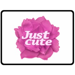 Just Cute Text Over Pink Rose Double Sided Fleece Blanket (large)  by dflcprints