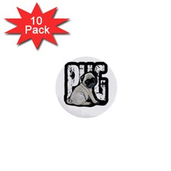 Pug 1  Mini Buttons (10 pack) 