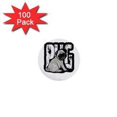 Pug 1  Mini Buttons (100 Pack)  by Valentinaart