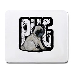 Pug Large Mousepads by Valentinaart