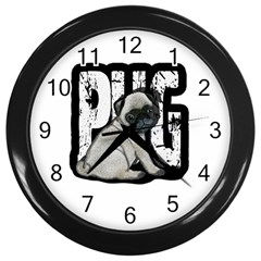 Pug Wall Clocks (Black)