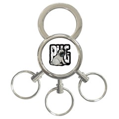 Pug 3-Ring Key Chains