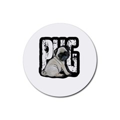 Pug Rubber Coaster (Round) 