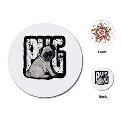 Pug Playing Cards (round)  by Valentinaart